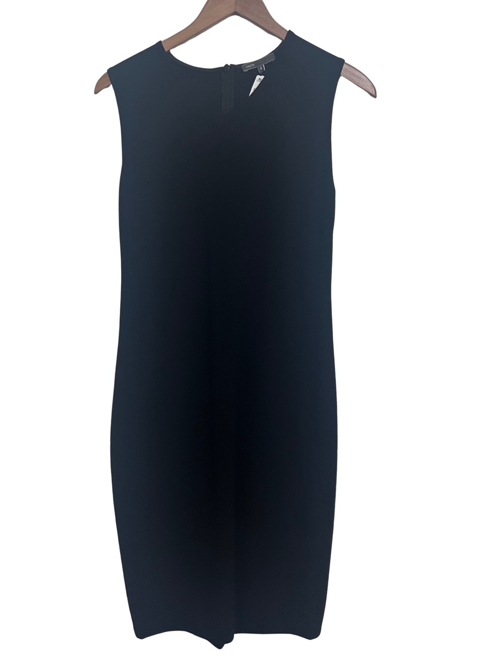 NWT Vince Sleeveless Black Sleeveless V Neck Midi Dress Nieman Marcus $285 SZ 6